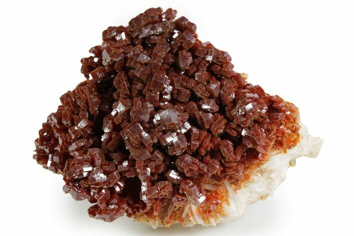 Glittering Ruby Red Vanadinite Crystals on Barite - Morocco #349454